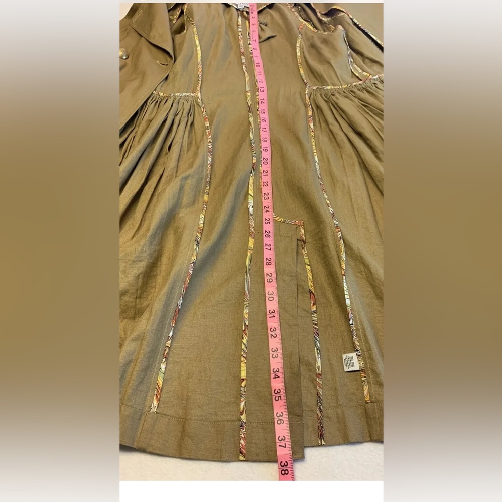 Mise en Scene Sz 6 Ruffian Anthropologie Linen Trench Coat Dress NEW - Picture 12 of 12
